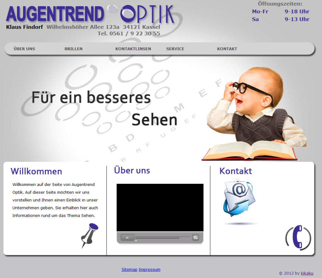Webseite Augentrend Optik, Kassel