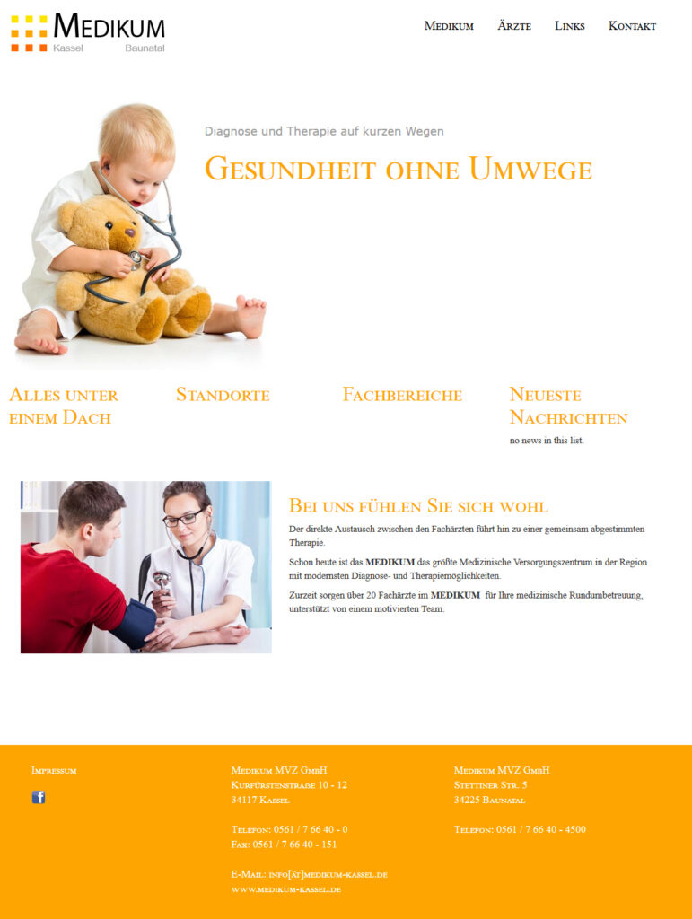 Webseite Medikum Kassel
